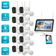 5MP Wireless Home Camera Security System Outdoor WIFI Monitor Recorder Audio Lot