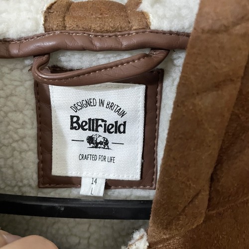 Womens Brown Faux Fur Lined Long Coat Jacket Size L / 14 Bellfield Clothing - Picture 6 of 9
