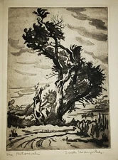 JOSEPH MARGULIES (American, 1896 - 1984) Original PENCIL SIGNED Aquatint Etching