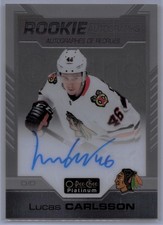 2020-21 O-PEE-CHEE PLATINUM - AUTOGRAPH - LUCAS CARLSSON RC