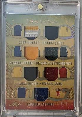 2025 Leaf Glory of the Game Kobe LeBron Curry Giannis Luka Wade Anthony Gold 1/1