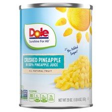 2 Pack - Dole Pineapple Crushed In 100 Pineapple Juice 20 oz Package May Vary
