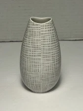Thomas Germany Rosenthal Fischmaul Porcelain Bud Vase 5" Tall Grey Pattern Vtg