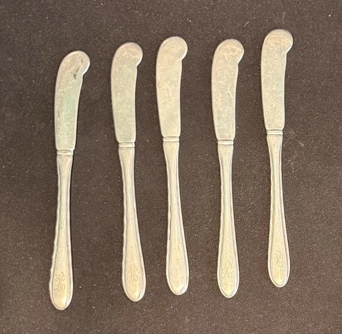 5 Towle Sterling Silver Flutes Butter Knives /Knife Monogram