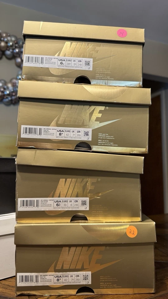 Nike Air Jordan 1 Retro Alto OG GS Negro/Metálico Dorado Juvenil Talla 6Y FD1437-071 Foto 3 de 4