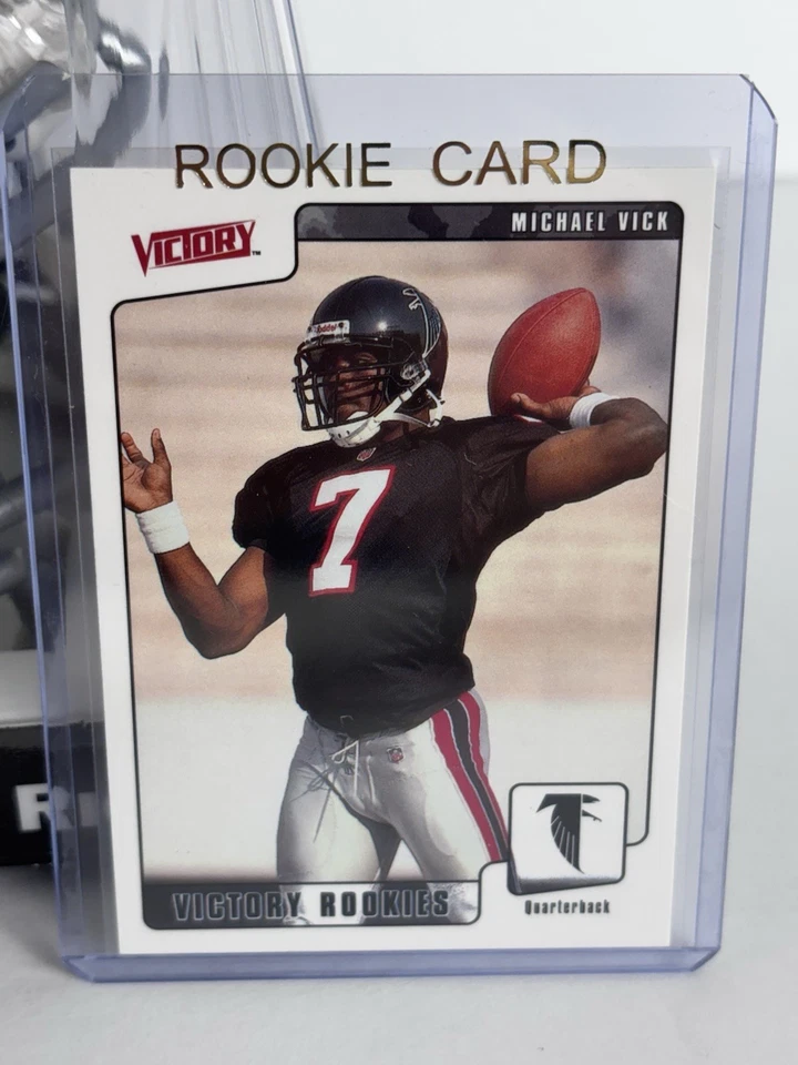 Atlanta Falcons Speed QB Mini Casco Riddell y Michael Vick Tarjeta de Novato Mike Foto 2 de 4