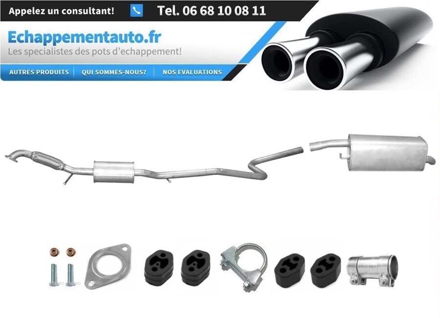 Pot d'échappement Ford Fusion 1.6 kit silencieux central et pot arrière de rechange