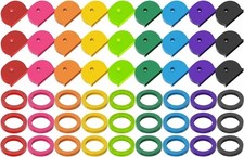 54PCS Key Caps Covers Tags, Plastic Key Color Identifiers for Standard Flat Hous