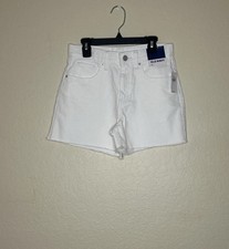 Old Navy Girls Size 14 White High-Rise Denim Shorts 3&rdquo; Inseam Raw Hem NWT