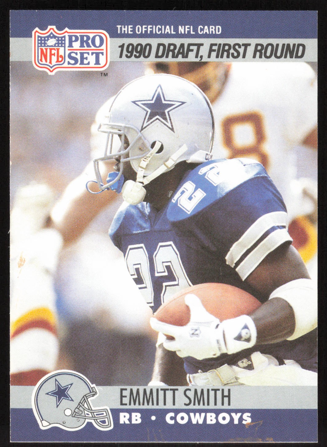 Emmitt Smith, 1990 Pro Set, #685, Dallas Cowboys, RC