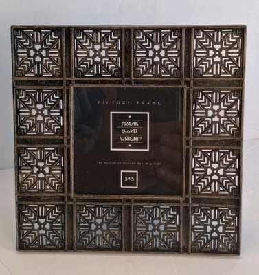 Frank Lloyd Wright Picture Frame Museum Modern Art Filagree Metal Square Photo