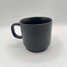 Starbucks 2013 Raised Diamond Textured Pattern Black Coffee Mug 12 oz