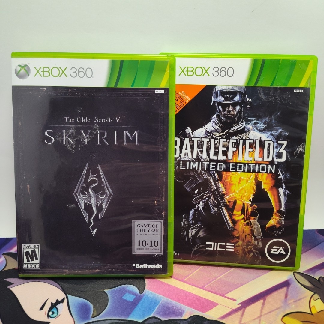 Microsoft Xbox 360 Game Bundle Battlefield 3 Limited Edition & Skyrim Tested