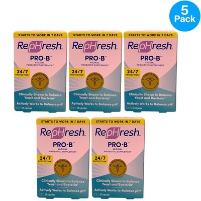 RepHresh Pro-B Vaginal Probiotic 30 Capsules 5 Pack Exp 08/2026