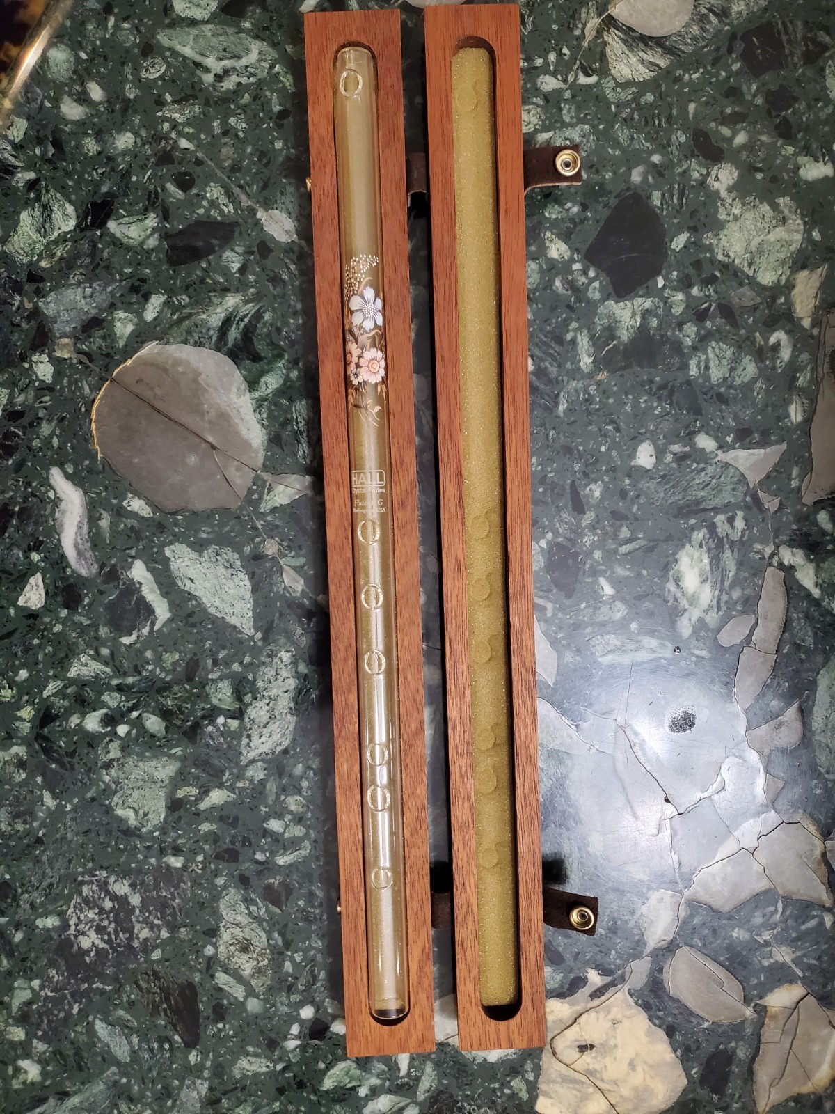 Hall Crystal Flute In G With Painted Flowers