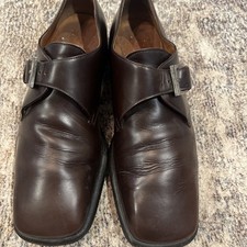 Gucci Buckle Shoes Men’s Sz 42E US 8.5-9 Brown Leather Italy Luxury