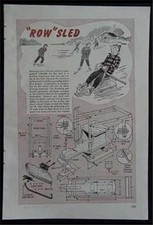 Rowing Ice Sled Boat 1947 How-To build PLANS Child size