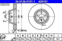 2 X Bremsscheibe ATE 24.0136-0101.1 FüR BMW 7Er