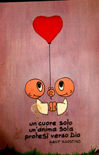 Cartolina CANTA E CAMMINA Monache Agostiniane UN CUORE SOLO UN'ANIMA SOLA