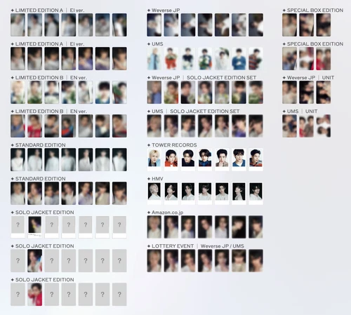 ENHYPEN JAPAN 宵 YOI ALBUM / POB / Lucky Draw Weverse Univ Tower hmv PHOTO CARD