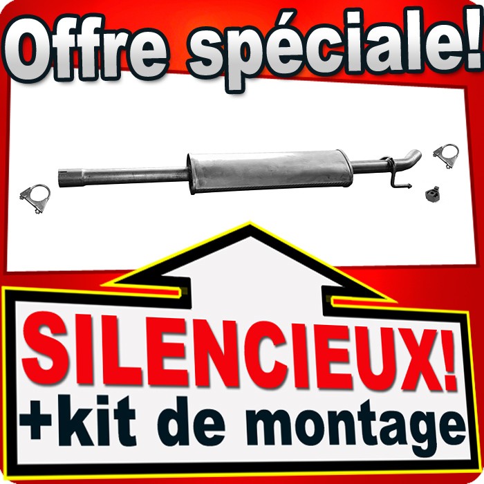 Silencieux intermédiaire Kangoo II 1.6 pour contrôle technique