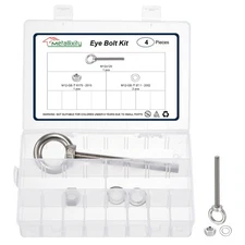 Shoulder Eye Bolt with Washers & Nut (M12x120mm) 1Set, 316 Stainless Steel