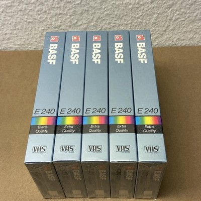 5x BASF E 240 Extra Quality / 4 Stunden VHS Videokassetten NEU & Verschweißt