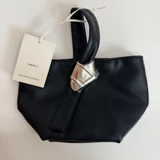 Brandon Maxwell Merit Black Leather Mini Bag Clutch