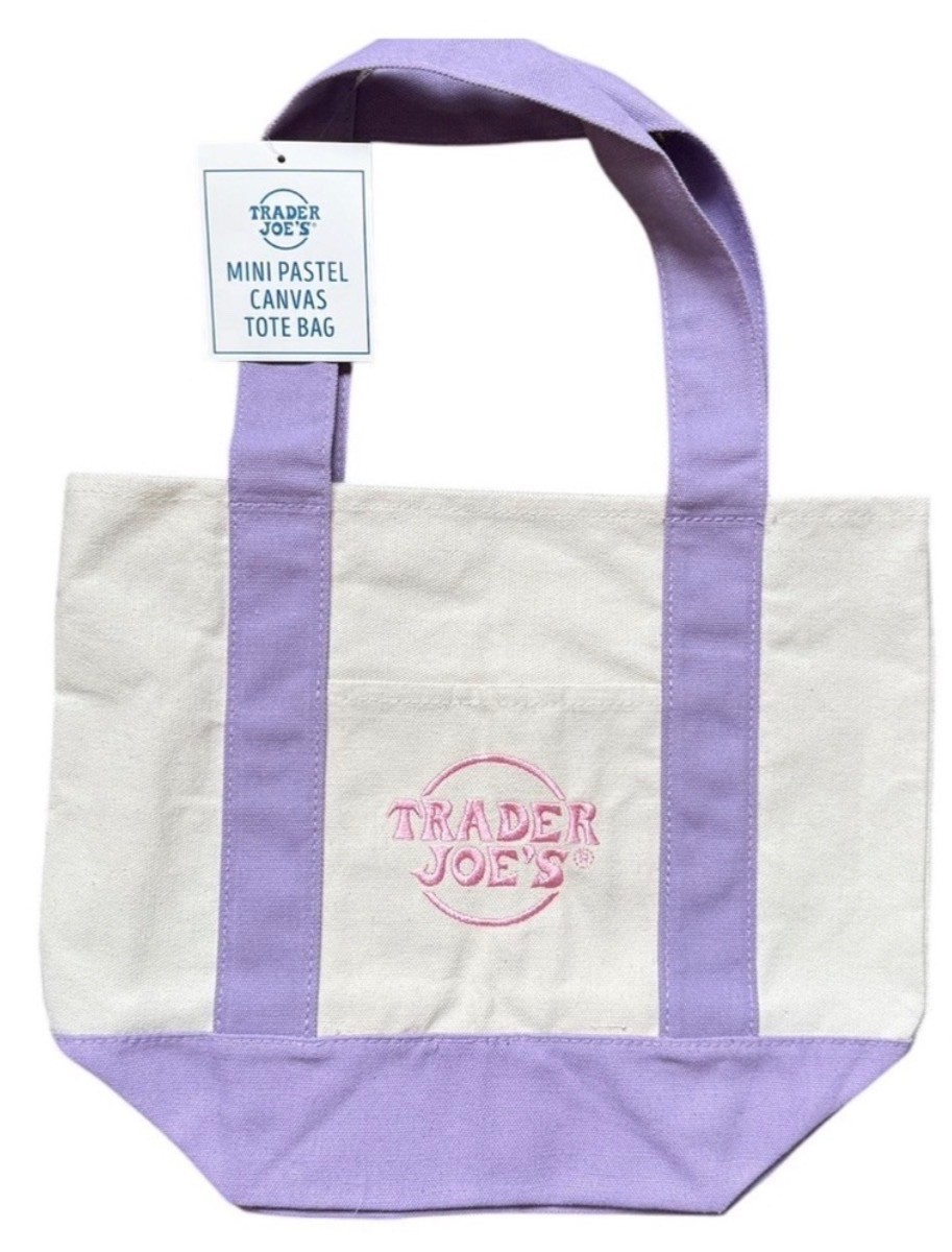 Trader Joe's 2026 Spring Easter Mini Pastel Canvas Tote Bag [FREE