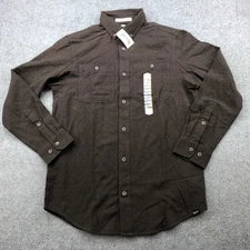 Duluth Trading Co  Shirt Mens Medium Brown Slim Fit Casual Free Swingin' Flannel
