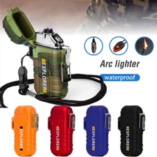 Dual Arc Plasma Electric Lighter USB Rechargeable Flameless Windproof Waterproof