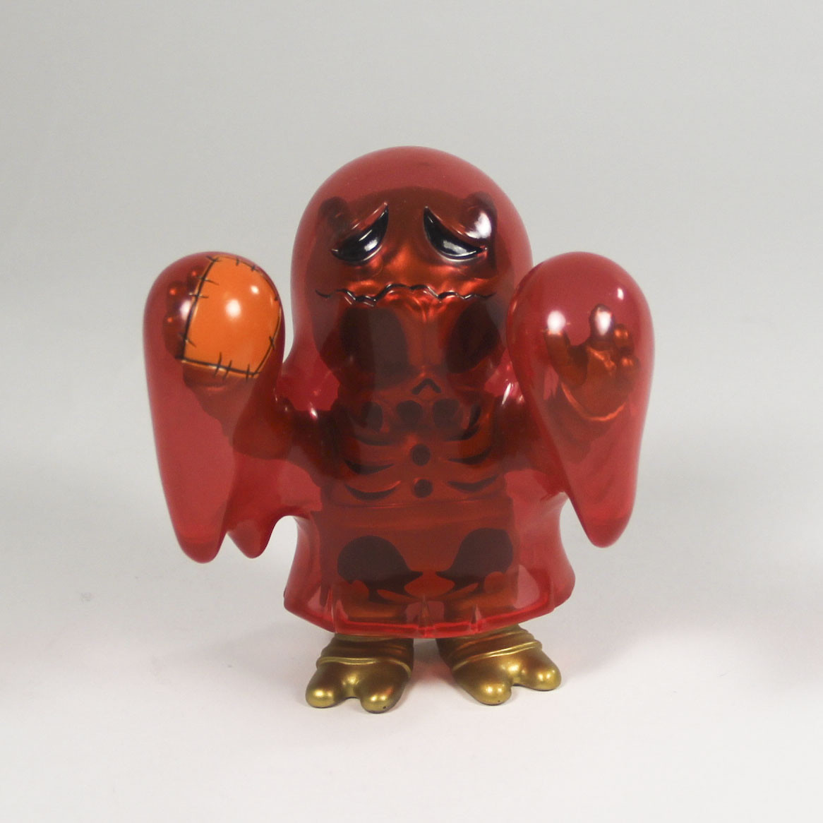 FXXX オバケ　OBAKE Secret Base x Artoyz Obake Ghost Clear Red Sheet Gold Body 4.5