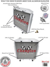 3 Row Discount Champion Radiator For 1953 1954 1955 1956 Ford Truck V8 Flathead
