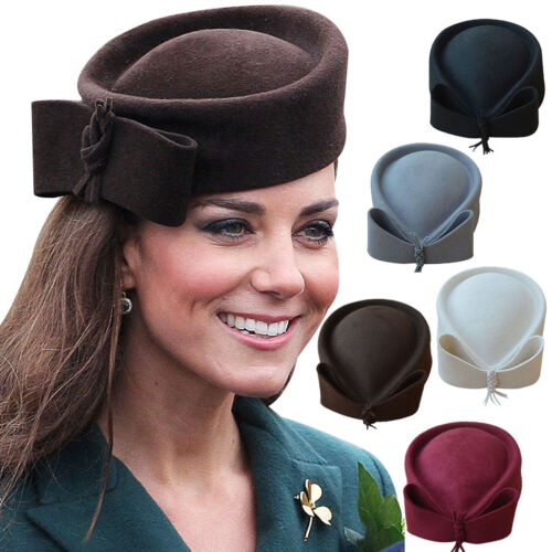 Ladies Wool Felt Beret Hat Fascinator Pillbox Royal Ascot Race Day Wedding A253 - Picture 1 of 69