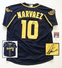 Milwaukee Brewers Omar Narvaez Jersey JSA COA
