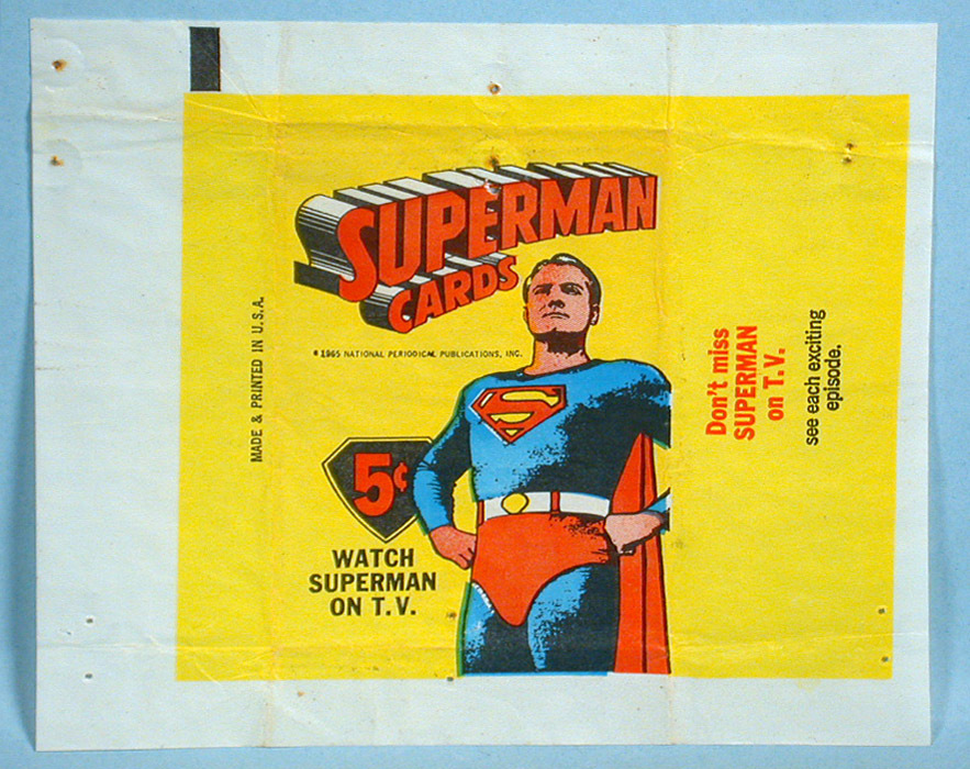 1965 Superman George Reeves 5¢ Bubble Gum Cards Wax Wrapper Topps