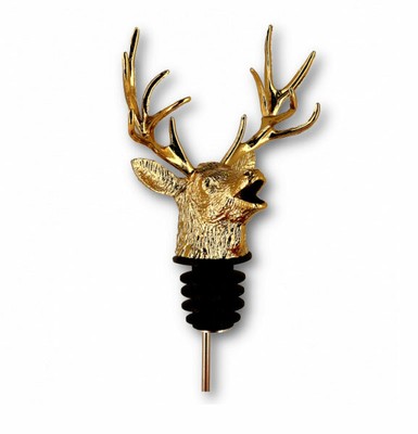 J ä g e r m e i s t e r Hirschkopf Ausgießer Flaschenausgießer gold aus Metall 