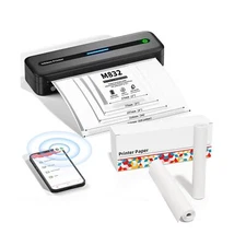 Itari Portable Printer Wireless for Travel with 2 Rolls of Thermal Printer Pa...