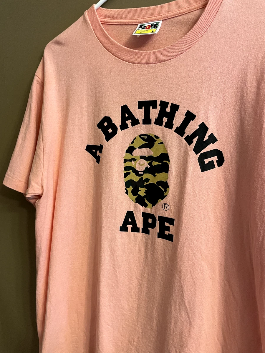 Pink camo bape shirt top
