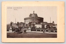 Adrian Mausoleum Rome JERSEY COFFEE Photo Lithograph Trade Card 1890's ITALY