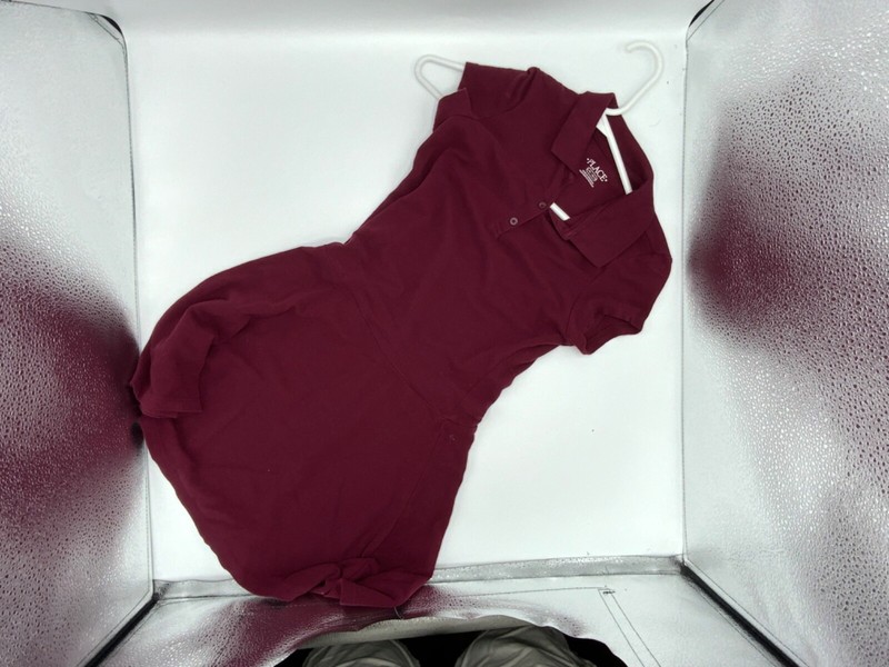 PLACE Burgundy Short Sleeve Polo Dress size Large 10 / 12 Stretch Comfy Stretch