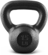 Black Single Kettlebell Cast Iron Kettlebell Training Weight, 10/15/20/25/40 Lbs