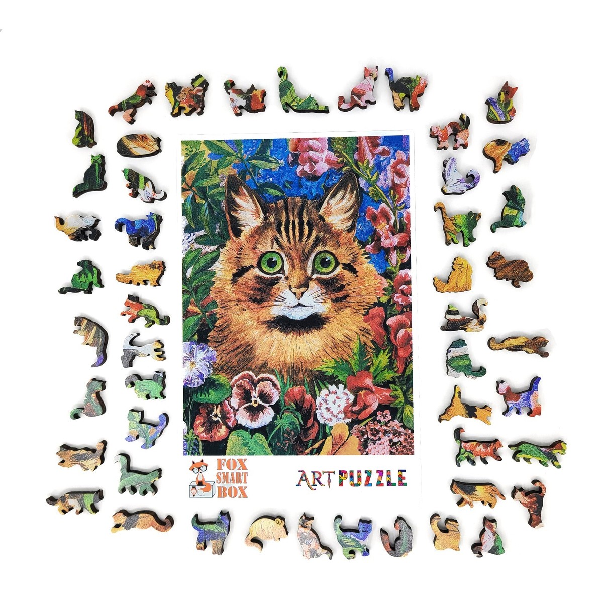 Wooden Puzzle for Adults by FoxSmartBox - 240 Pieces - Cat Among