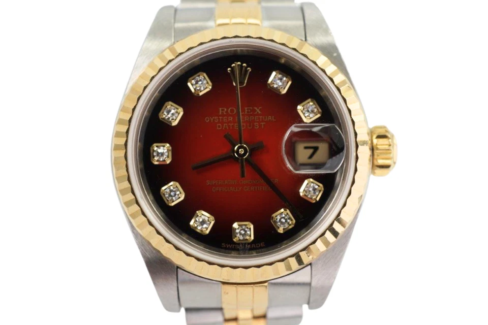 Rolex Datejust Oro Amarillo 18k Acero Inoxidable Esfera Diamante 79173 con Caja c. 2001