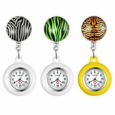 Silicone Nurse Watch FOB Clip on Brooch Hanging Lapel Quartz Analog Doctors