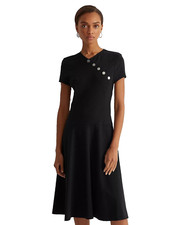 NEW LAUREN RALPH LAUREN BLACK FIT AND FLARE CAREER DRESS SIZE 14 $145