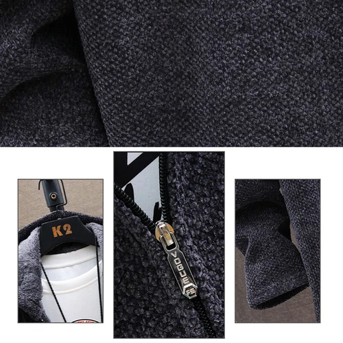 Men Thick Warm Fleece Lined Hooded Hoodie Winter Zip Up Coat Jacket Sweatshirt □ - Picture 7 of 27