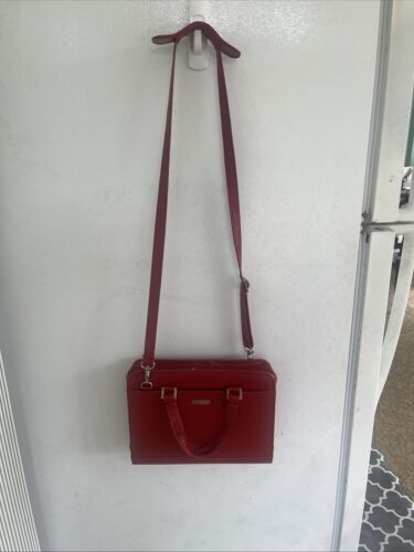 Franklin Covey Red Planner Organizer Zip Tote Shoulder Bag 7-ring Binder Leather - Picture 19 of 24