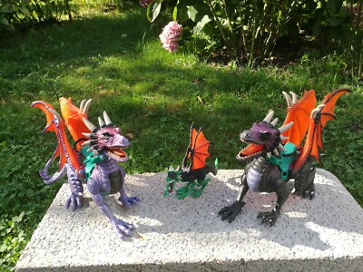 3 Chap Mei Legend Of Dragon, Medieval Knights Dragon Toy Figures Light up tongue