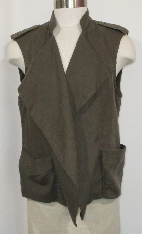 Kut from the Kloth Women's NWT Large Olive Green Draped Vest - Image 2 of 4